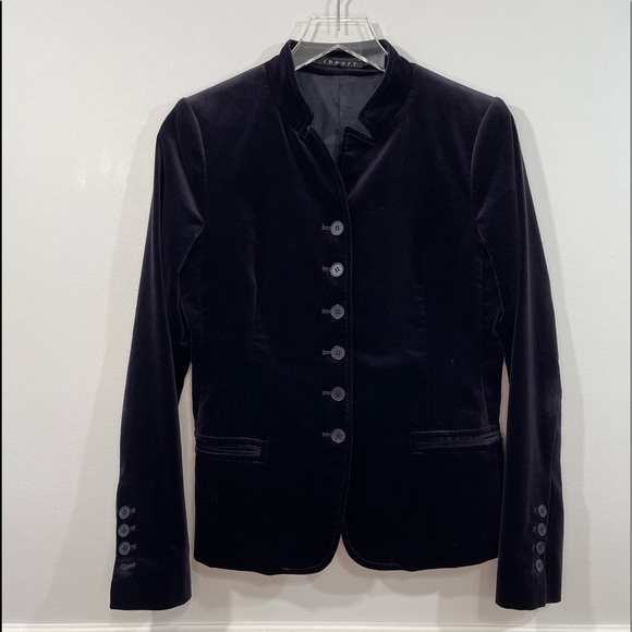 Theory Purple Eggplant Velvet Blazer Riding Jacket Sz 6 - Picture 1 of 5